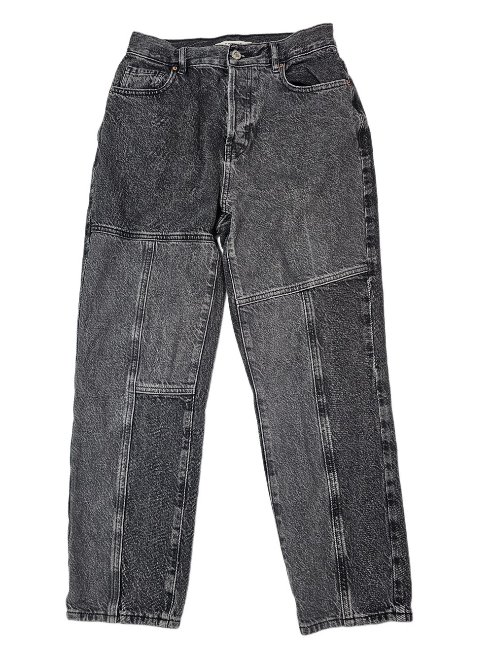 PacSun High Rise Straight Jeans Puzzle Patchwork Black Jeans Womens 27